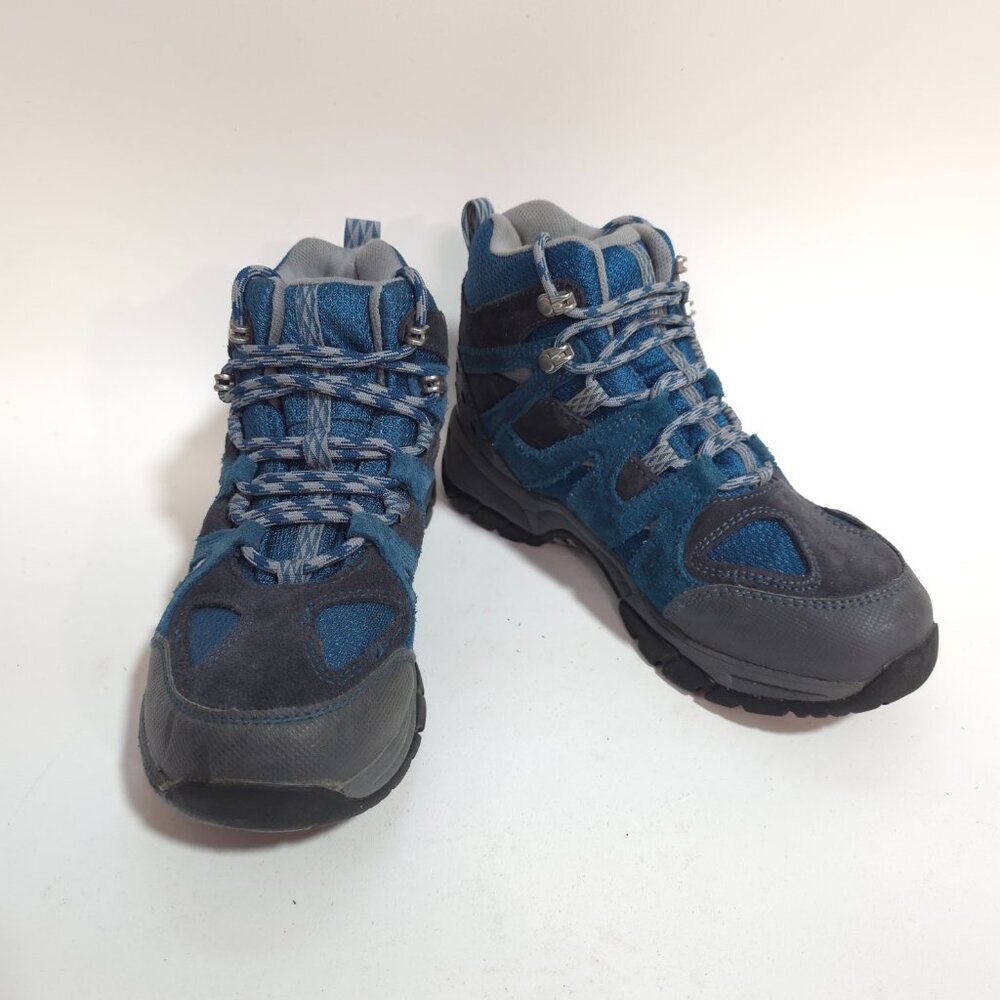 LL Bean Kids Trail Model 3 Waterproof Hiking Boots Blue Suede Mesh Size 5